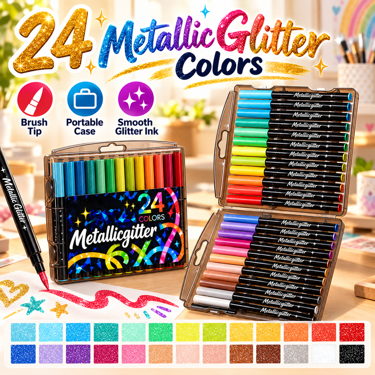 Glitter Metallic Markers – Make Every Creation Sparkle ✨